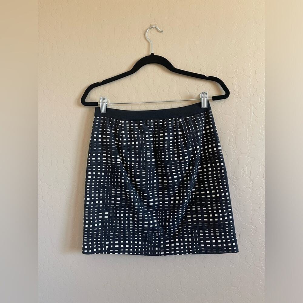 Theory‎ Black & White Grid Print Mini Skirt - Picture 3 of 4